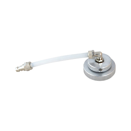 Brake bleeding cap with an angled connector with clear pipe