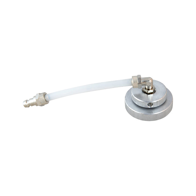Brake bleeding cap with an angled connector with clear pipe