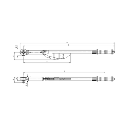 80250500 - Motorq Torque Wrench - Split - Stepped 3/4" To 1" Drive - 300-1000Nm