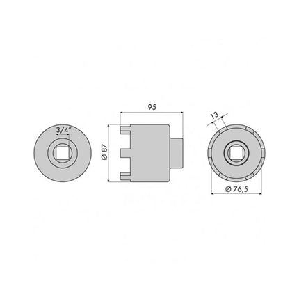 GO1322  - Hub Nut Socket - Man