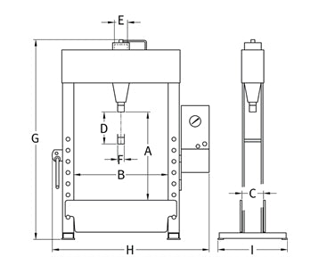 53426600 - Electro-Hydraulic Workshop Press - Double Action Cylinder 60 Tonne